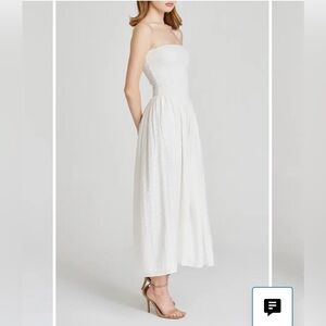 WAYF White Strapless Drop-Wait Dress, Size Small